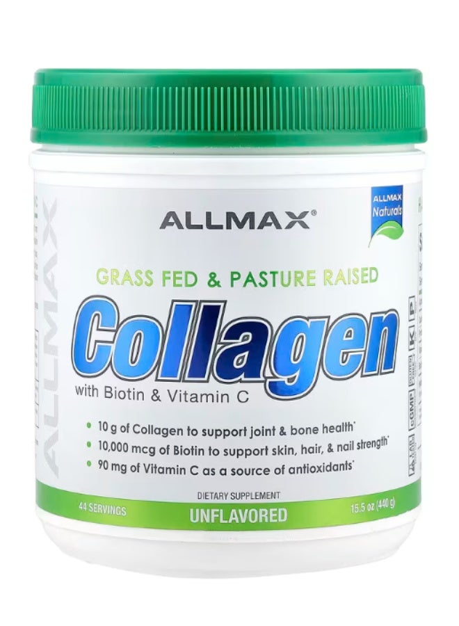 أول ماكس كولاجين ALLMAX مع البيوتين وفيتامين سي بدون نكهة 440 غرام - Image 1